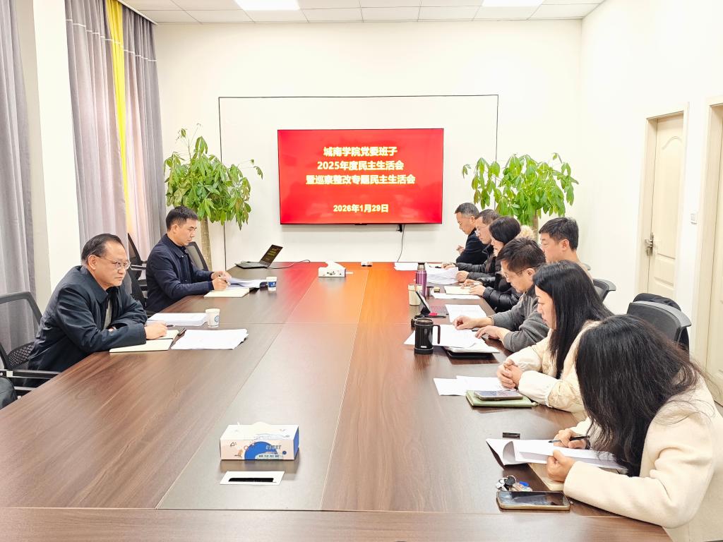 城南学院召开2025年度党委班子民主生活会暨巡察整改专题民主生活会